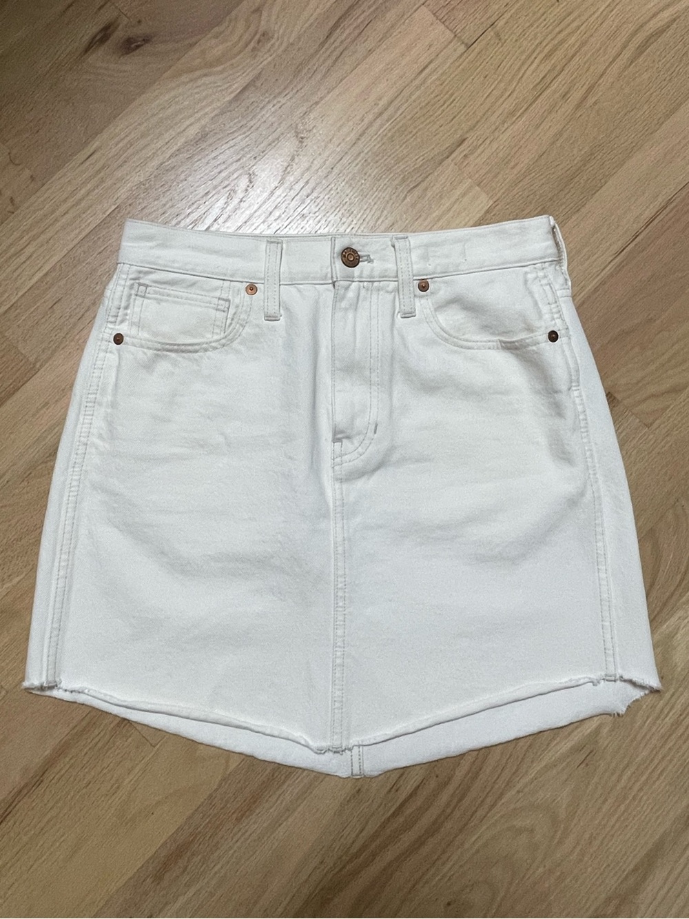 Madewell Cream Denim Skirt